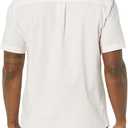 Amazon Essentials Men's Vacation Cotton Button-Down Short Sleeve Resort Shirt (Pink, XL)