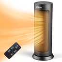 Shinic 18" Space Heater with Remote for Indoor Use, 1500W PTC Ceramic Electric Heater with Thermostat, 70 Oscillation, Fast Heating, 8H Timer, Safe and Quiet, Tower Heater for Bedroom Office Home