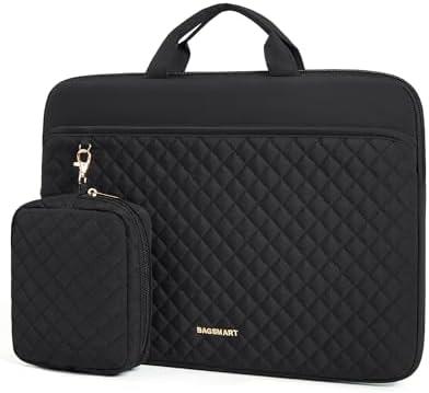 BAGSMART 15-16 inch Laptop Sleeve with Handle, Puffy Padded Laptop Case Bag, Portable MacBook Sleeve Compatible with MacBook Air/Pro 15.6-16 inch, Computer Case Fitted with Dell,HP, 1 Piece