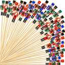 Karenhi Christmas Cocktail Picks 5.1 Inch Nutcrackers Toothpicks Xmas Food Appetizer Picks Bamboo Fruit Dessert Sticks Cupcake Topper Decoration for Christmas Themed Party Supply(300 Pcs)