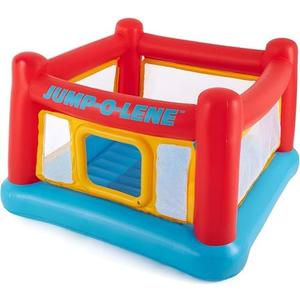Intex Inflatable Jump-O-Lene Trampoline Bounce House with Crawl-Thru Door & Net - Indoor & Outdoor Backyard Blow-Up Bouncy Playhouse for Kids Ages 3-6