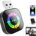 2026 Upgraded Wireless Carplay Adapter, 4 in 1 Screen Mirroring Support Mirror Link/AirPlay for Apple CarPlay & Android Auto, Mini USB/Type-C Plug & Play Car Play Adapter, Wired to Wireless No Latency