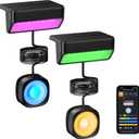 Linkind Smart Solar Pool Lights, RGBW APP Control Poolside Solar Lights Inground, IP68 Waterproof LED Light for Above Ground Pool, Garden, Fence, Pond, 2 Pack