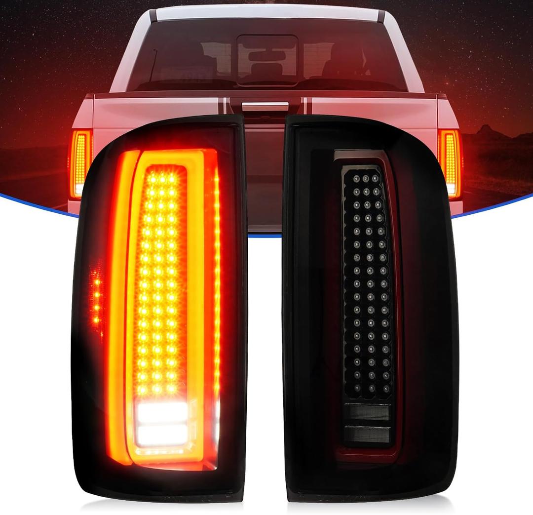 LED Tail Light Fit for Chevy Colorado/Fit for GMC Canyon 2015-2022 (Factory Halogen Type) Rear Brake Lamp Taillight Assembly, Black Housing Smoke Lens