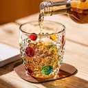 AlifordGlass Glass Tumblers with Colorful Patterns, Lead-Free, Set of 4 or 6 (Set of 6)