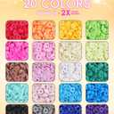 BestNow Clay Beads Bracelet Making Kit 5000 Pcs Friendship Bracelet Kits Flat Beads for Jewelry Making Polymer Heishi Beads Set for Bracelet Necklace DIY Crafts Gift for Girls Ages 6-12 (20 Colors + Black Letter Beads)