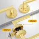 Goldenwarm Gold Door Handles, Privacy Bruhsed Gold Door Handle, Heavy Duty Zinc Alloy Interior Door Levers, Brushed Brass Door Lever Indoor for Bedroom, Bathroom, (3 Pack)