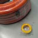 FXFOUCS Heavy Duty Garden Hose – 5/ 8 Inch Flexible, Lightweight Hybrid Hose with 600 PSI Burst Pressure, Swivel Handle, and Durable Copper Male/ Female Fittings (Orange with hose sprayer, 75FT)