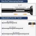ENJOYBASICS Matte Black Shower Curtain Rod 30 to 64 Inches, Stainless Steel Adjustable Spring Tension Rods No Drill for Bathroom, Closet, Window, Room Divider, Never Rust, Non Slip