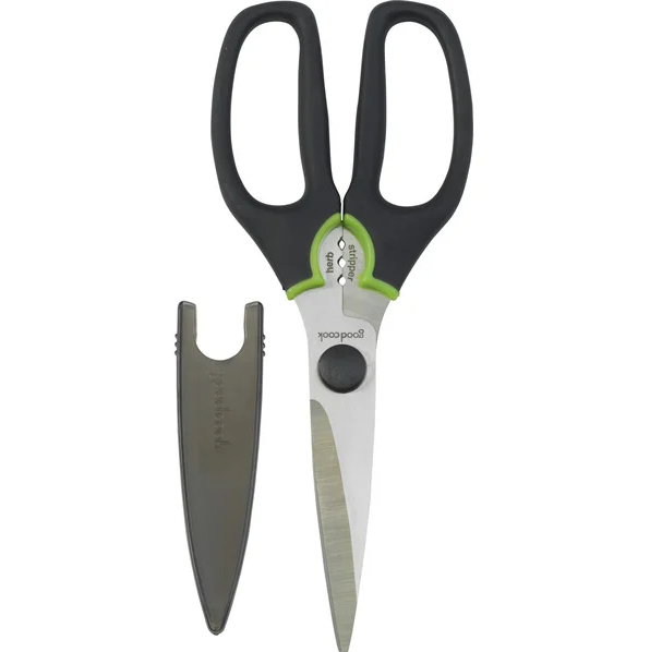 GoodCook® Touch Kitchen Shears with Herb Stripper - Black/Green
