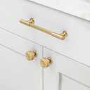 Asidrama 10 Pack Champagne Bronze Cabinet Knobs Kitchen Drawer Champagne Cabinet Pulls Zinc Hardware for Bathroom Dresser