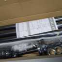 TWOPAGES 1" Heavy Duty 28-136" Adjustable Curtain Rod with Rings, Black