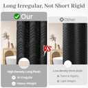 WONICY No Hook Shower Curtain with Snap in Liner, Tufted Chevron Striped Shower Curtain Set for Bathroom, Boho Waterproof and Washable Shower Curtains,71Wx77H, Black