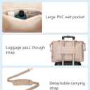 JUNGYOON Gym Bag for Women  Lightweight Weekender Overnight Bags with Toiletry Pouch, Quilted Travel Duffle Carry On Bag (Khaki)