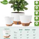 8/10/12 Inch Self Watering Pots for Indoor/Outdoor Plants - Large Plastic Planter with Drainage Holes, Water Level Indicator & Deep Reservoir, Modern Decorative Flower Pots (White), 8/10/12 Inch Set