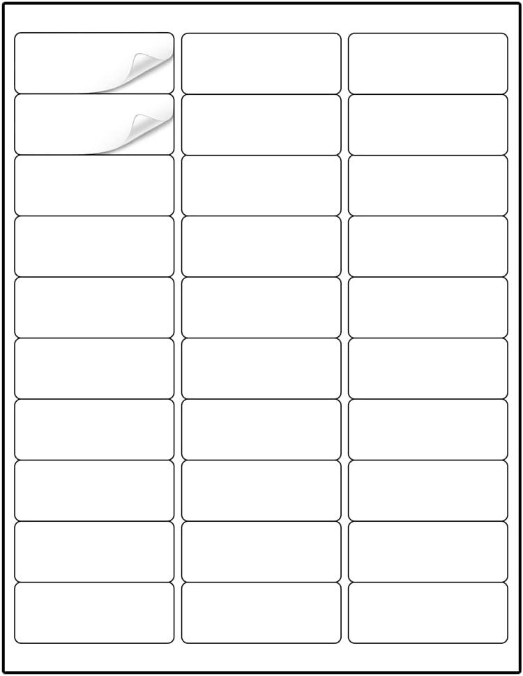 Methdic Address Labels 1" x 2-5/8" 900 Labels Sticker Paper for Laser/Ink Jet Printer Mailing Labels 8.5"11" White 30 per Sheet (1" x 2-5/8"(30-UP))