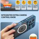 Lanhiem Magnetic for iPhone 16 Pro Max Case, IP68 Waterproof Dustproof Case, [Compatible with Magsafe] [Built-in Screen Protector] Full Body Heavy Duty Rugged Phone Cover 6.9 inch, Blue/Clear