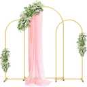 Pureegg Gold Metal Arch Backdrop Stand Set of 3 (7.2ft & 6.0ft & 6.0ft), Wedding Balloon Arch Stand with Stable Base, Backdrop Frame & Cover for Party, Birthday, Graduation, Photo Booth, Easy Assembly