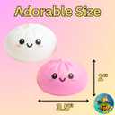 Dumpling Squishy Mystery Box 2 Pcs - 2026 Upgraded Dumplings Squishes for Adults Teens Squeeze Easter Basket Stuffers & Stocking Stuff Smiling Pink and White