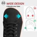 Non Slip Work Shoes for Women Wide Toe Box Food Service Shoes for Chef Kitchen, Restaurant, Hospital Black Slip Resistant Walking Zero Drop Sneakers 5w - 11w