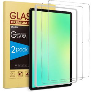 SPARIN 2 Pack Screen Protector for Samsung Galaxy Tab S10 FE/Tab S9 FE 5G 10.9 inch/Tab S9 11 inch, 9H Tempered Glass with Easy Installation Frame, S Pen Compatible/HD Clear/Anti Scratch