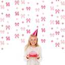 Glitter Pink 14th Bow Birthday Decorations Hot Pink Conquette Bow Garland Streamer Banner Backdrop for Girls Happy 14th Birthday Awesome Since 2012 Cheers to 14 Years Old Anniversary Party Supplies