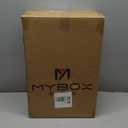 MYBOX 2 Piece Luggage Set with 20" Carry On & 12" Travel Case, PC Hard Shell Suitcase with Spinner Wheels, USB Port, Cup Holder, Side Hook, Waterproof & Scratch-Resistant, Airline Approved, Black