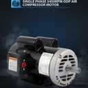 5 HP Air CompressorMotor, 230V Electric Motor 3450 RPM, CCW/CW Single Phase Motor, 56HZ Frame 7/8" Keyed Shaft