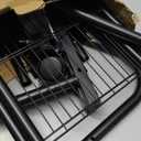 Clothes Rack - Double Rods Clothing Rack with Mesh Shelf, Hooks & Wheels, Metal Clothing Racks for Hanging Clothes & Bags, Multifunctional Garment Rack for Laundry, Black, 28.7" x 16.5" x 59.1"