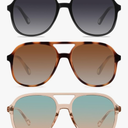 YDAOWKN Retro Square Aviator Sunglasses for Womens Mens Vintage 70s Double Bridge Sun Glasses