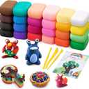 Air Dry Modeling Clay Kit - 24 Colors with 3 Sculpting Tools - Magic Foam Clay for Kids & Adults - DIY Molding Gift for Boys & Girls