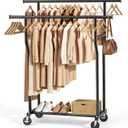 Clothes Rack, Double Rods Rolling Clothing Rack for Hanging Clothes Load 260 LBS Closet Rack with Wheels, Metal Portable Garment Rack for Bedroom Laundry Living Room, Black, 
15.9"D x 42.1"W x 59.1"H