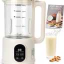 Nut Milk Maker, 40 Oz 8 in 1 Homemade Automatic Plant-Based Milk, Soy Milk, Oat Milk, Almond Milk & More Multifunctional/12 Hours Timer/Auto-Clean/Room Temp/Keep Warm/Boil/Room Temp/Low-Noise