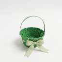Woven Bamboo Easter Basket with Handle, Round Shape, Purple 1 ct (Green)