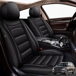 Custom Fit Full Set Seat Covers for Hyundai Venue 2020-2024, Faux Leather Full Coverage SUV Car Seat Protectors (Black)