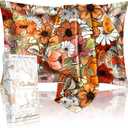 Silk Pillowcase 2 Pack - Cute Pillow Cases 20" x 26" Standard Size Set of 2 for Hair and Skin Smooth Soft Breathable with Hidden Zipper Cooling Pillow Covers for Sleeping, Mushroom Bushes