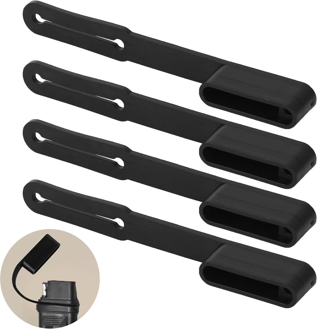 (4-Pack) Vehicle-Side 5-Pin Flat Trailer Wiring Harness Connector Dust Cover - Durable Rubber Protects Against Dirt, Water & Rust. Check Dimensions Before Buying