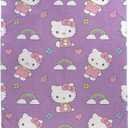 Jay Franco Plush Throw Blanket Soft & Cozy Fleece Throw for Bedroom & Couch Dcor, Official Licensed Product, Purple - Hello Kitty, 40x50 - Travel Blanket