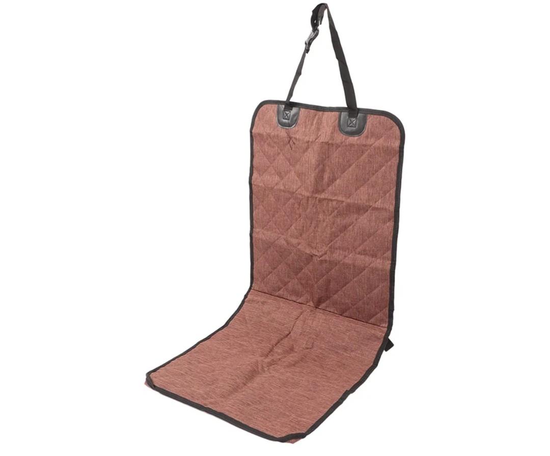 Dog Car Front Seat Cover Scratch Oxford Cloth Coffee Color for Travel