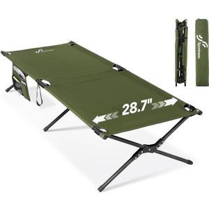 Sportneer Camping Cot, 78.3"x28.7"x14.6" Portable Folding Bed for Adults with Storage Bag, Support 330 LBS, Compact for Outdoor Camping, Travel, Home Guest Room (Army Green)