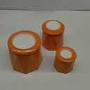 Ceramic Plant Pots, 6.7 + 5.3 + 3.9 Inch Octagon Pots for Plants, Flower Planters for Indoor with Drainage and Saucer Set of 3, Bright Orange