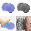 2 PCS Shower Foot & Back Scrubber Mat Hands Free Foot Massager Mat with Non-Slip Suction Cups, Wall Mounted Silicone Bathroom Wash Foot Pad Exfoliating Dead Skin Foot Brush (Grey & Purple)