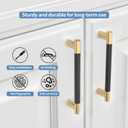 10 Pack 4''(102mm Hole to Hole) Black and Gold Cabinet Pulls, Knurled Brushed Gold & Matte Black Cabinet Handles for Kitchen Drawers, Bathroom Vanity, Dresser - Heavy Duty Zinc Alloy Hardware