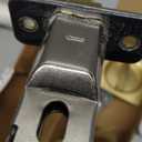 Goldenwarm Brushed Gold Pocket Door Lock with Pull, Square Pocket Door Hardware 2-3/8" Backset, Gold Pocket Door Handles 1 Pack