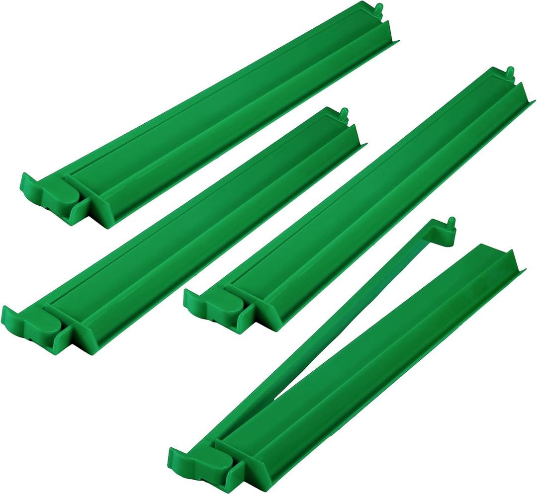 LaRandom 4 Pcs 18.7 Inch Green Acrylic Mahjong Tile Racks with Pushers for Game Night American Mahjong Racks Tile Set for Mah Jong Lovers and Beginners