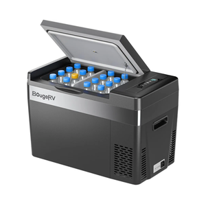 BougeRV 12 Volt Refrigerator 12V Car Fridge 30 Quart Portable Freezer Compressor Cooler Compressor Freezer, 12/24V DC 110~240V AC, -8℉~50℉ for Truck RV SUV (Black)