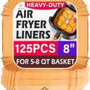 Air Fryer Liners Disposable, 125pcs Non-stick Disposable Airfryer Liners, 8 Inch Unbleached Parchment Paper, Square Air Fryer Paper Liners for 5-8QT Air Fryer, Baking, Roasting Microwave