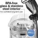 Hamilton Beach Double Wall 1.7L Electric Kettle, Water Boiler & Heater, Built-In Mesh Filter, Auto-Shutoff & Boil-Dry Protection, Cordless Serving, Variable LED Indicator, Glass (40850)