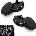Pack of 4 Car Wheel Center Hub Covers  2.36" OD, 2.2" ID, 0.57" H Snap-on Rim Fastening Covers, Waterproof & Rust-Proof Protection, Universal Fit for Cars (Black)