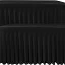 Nasitos Black Table Skirt for 8 Foot Rectangle Tables, 2 Pack - 96 x 30 Inch - Stretch Spandex Fitted Table Clothes, Fabric Table Covers Cocktail Tablecloths for Party, Banquet, Birthday